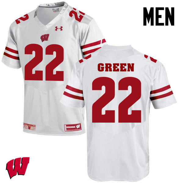 Wisconsin Badgers Men's #22 Cade Green NCAA Under Armour Authentic White College Stitched Football Jersey JX40Z86JW